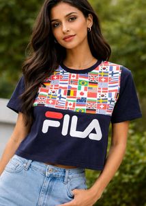 Fila T-Shirt with Flag Print