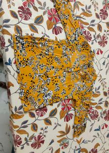 Yellow Floral Print Top