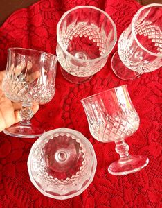 Set of 5 Crystal Cut Goblets