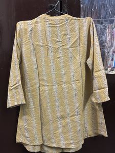 Stylish Yellow Printed Kurti
