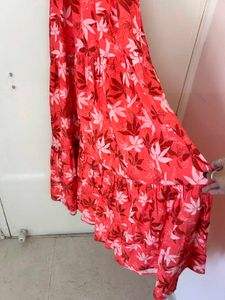Women Red Floral Maxi Dress