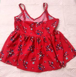 Charming Red Floral Summer Dress
