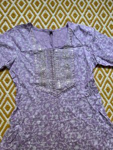 Lavender Anarkali Kurta Set