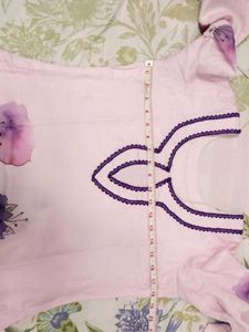 masleen cotton Kurta pant with dupatta lavender