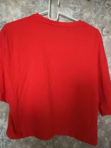 red casual top