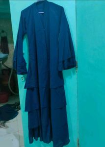 Navy Blue Tiered Abaya Dress