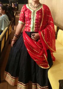 Beautiful Red & Black Lehenga Choli Set