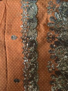 Orange Polka Dot Saree