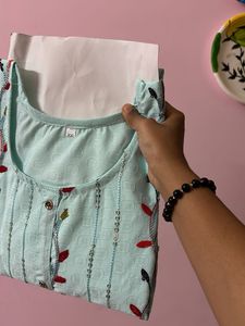 Blue Kurta + Free Gift