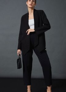 Chic Black Open-Front Jacket