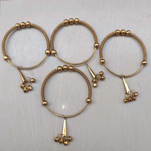 GOLDEN METAL LATKAN BANGLES WITH GHUNGROO 2