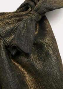 Mango Girls Metallic Bow Blouse Gold