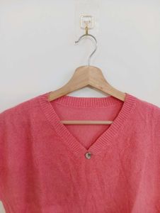 Chic Pink V-Neck Top