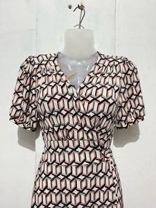 Stylish Geometric Print Midi Dress