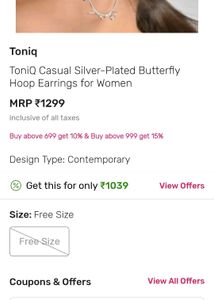❤️ ToniQ Silver plated earrings