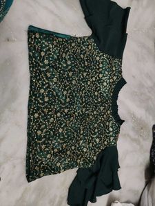 Emerald Green Embroidered Blouse