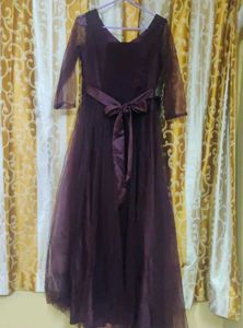 Elegant Plum Net Gown