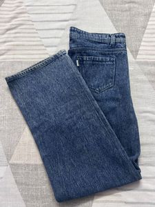 Blue Wide Leg Denim Jeans