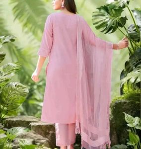 Elegant Pink Kurta Pant With Dupatta Set