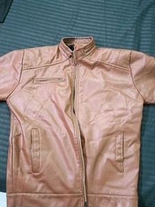 Men's Brown Faux Leather Jacket