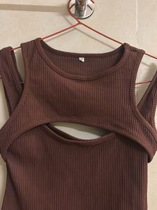 Ribbed Cut-Out Tank Top