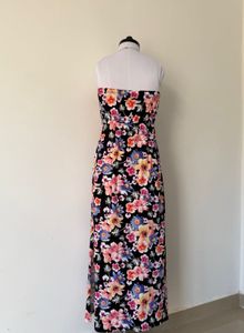 Boho Floral Strapless Maxi Dress