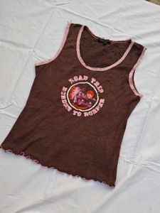 Cute Brown "Road Trip" Tank Top