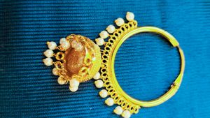 Elegant Gold Jhumka Earrings with Pearls