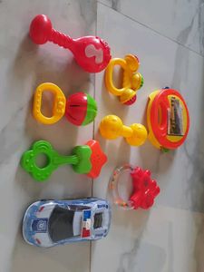 Baby Toy Bundle - Rattles & Car 8