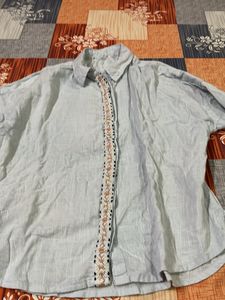 Light Blue Embroidered Shirt