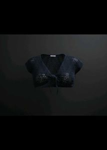 Crochet Tie-Front Shrug