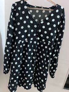 Black Polka Dot Short Dress