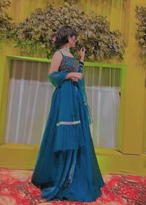 Stunning Royal Blue Lehenga Choli Set