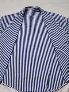 Blue Striped Button-Up Shirt
