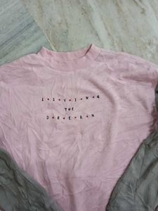 Pink &amp; Grey Colorblock Sweatshirt