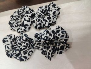 Cute Black & White Scrunchies Set