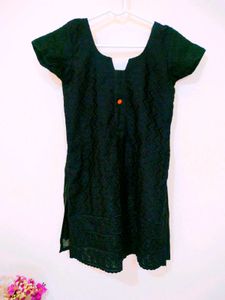 Black embroidery chikankari short Kurti