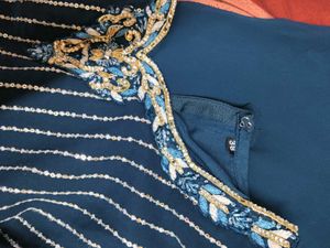 Elegant Blue Embroidered Salwar Suit