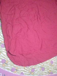 Red V-Neck Short Sleeve Top