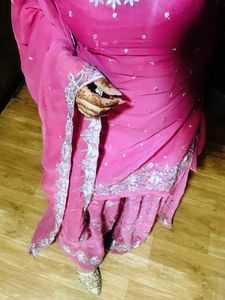 Elegant Pink Sharara Set with Dupatta