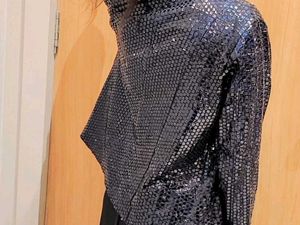 Sparkly Blue Sequin Blazer