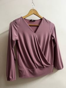 Elegant Mauve Wrap Top