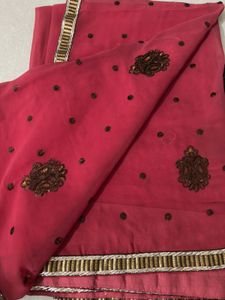 Beautiful Pink Embroidered Saree