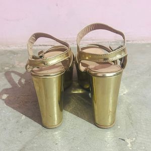 New Chic Metallic Golden Platform Sandals