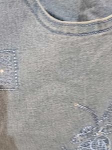 Embellished Light Wash Capris