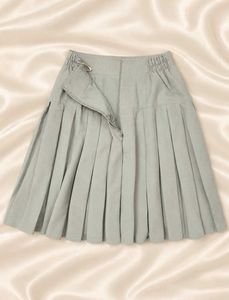 Pleated A-Line Mini Skirt