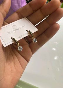 stainless steel Antitarnish Sparkling Gold Heart D