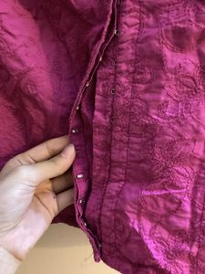 Rare: Promod Pink Embroidered Blouse