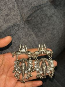 Unique Elephant & Trident Dangle Earrings