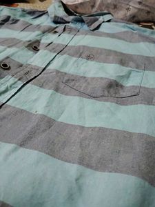 Sky Blue Striped Casual Shirt 👔